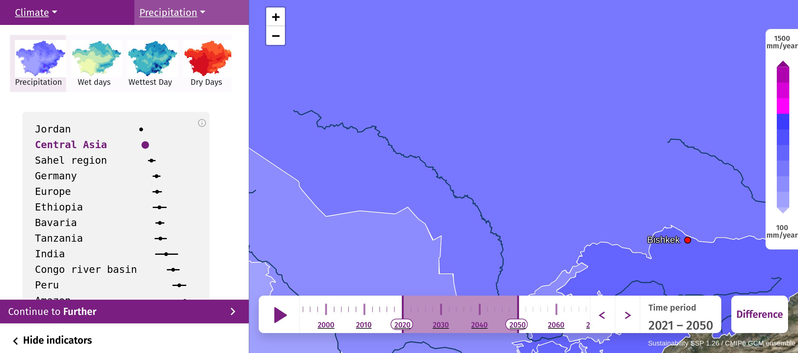 The map with region fill