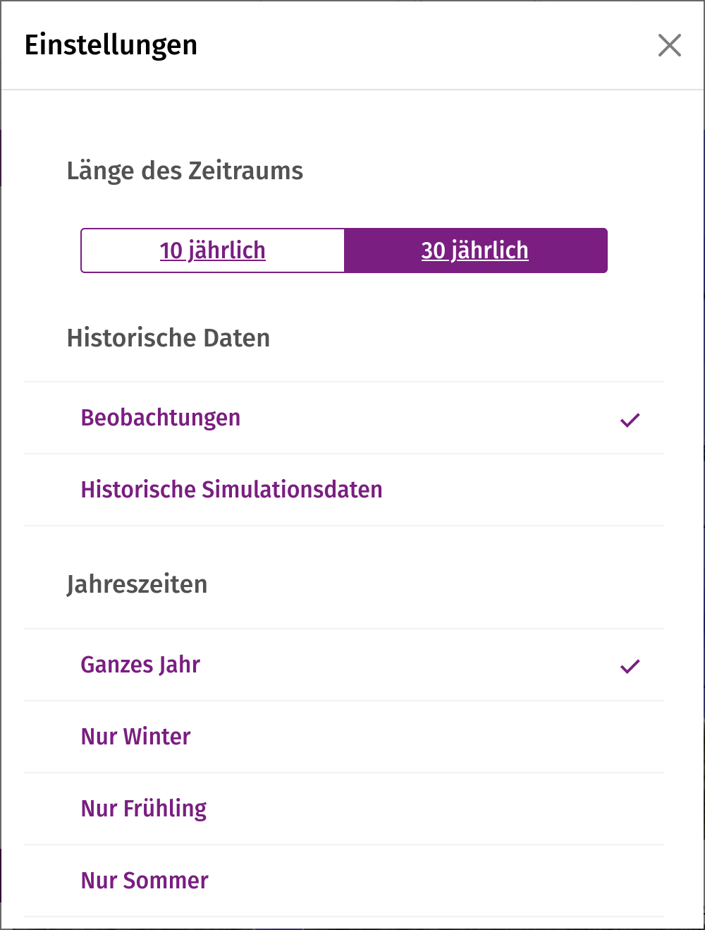 Das Fenster Einstellungen
